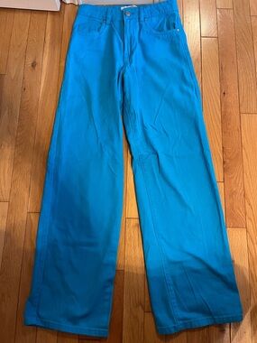 Refuge Denim Osaka bright blue wide leg jeans